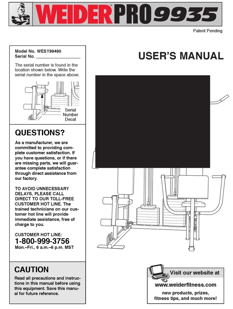 Weider Pro 9935 User manual