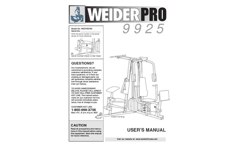 Weider WESY93190 User manual Weider WESY93190 User manual