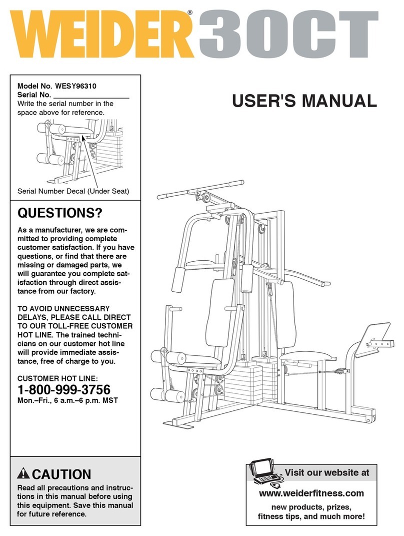 Weider WESY96310 User manual