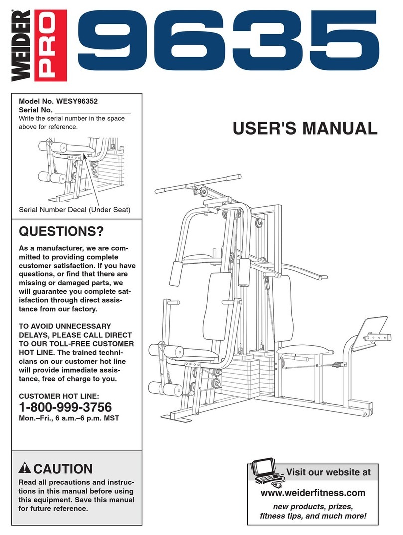 Weider Wedier Pro 9635 User manual