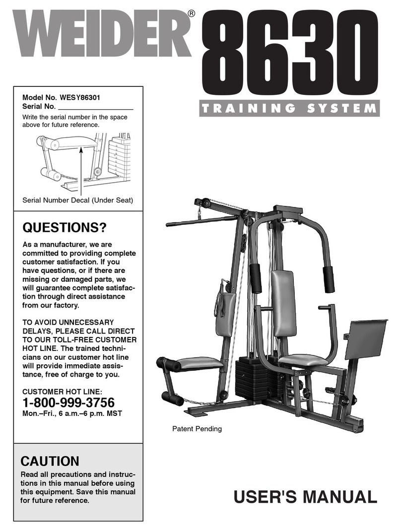 Weider WESY86301 User manual