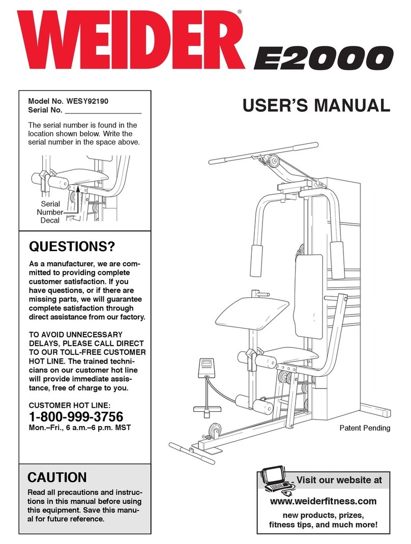 Weider WESY92190 user manual