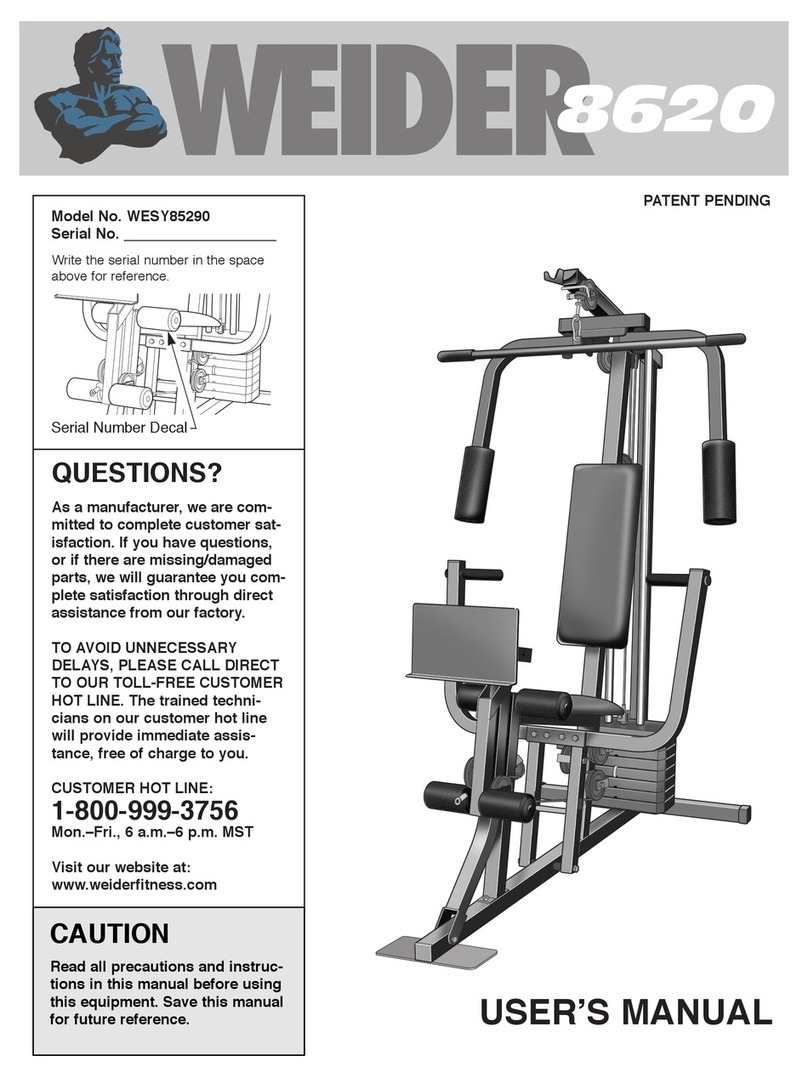 Weider WESY85290 User manual