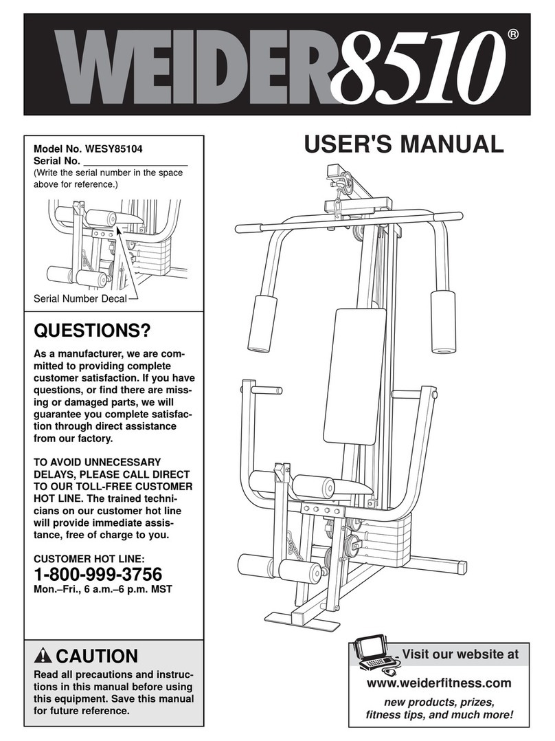 Weider WESY85104 User manual