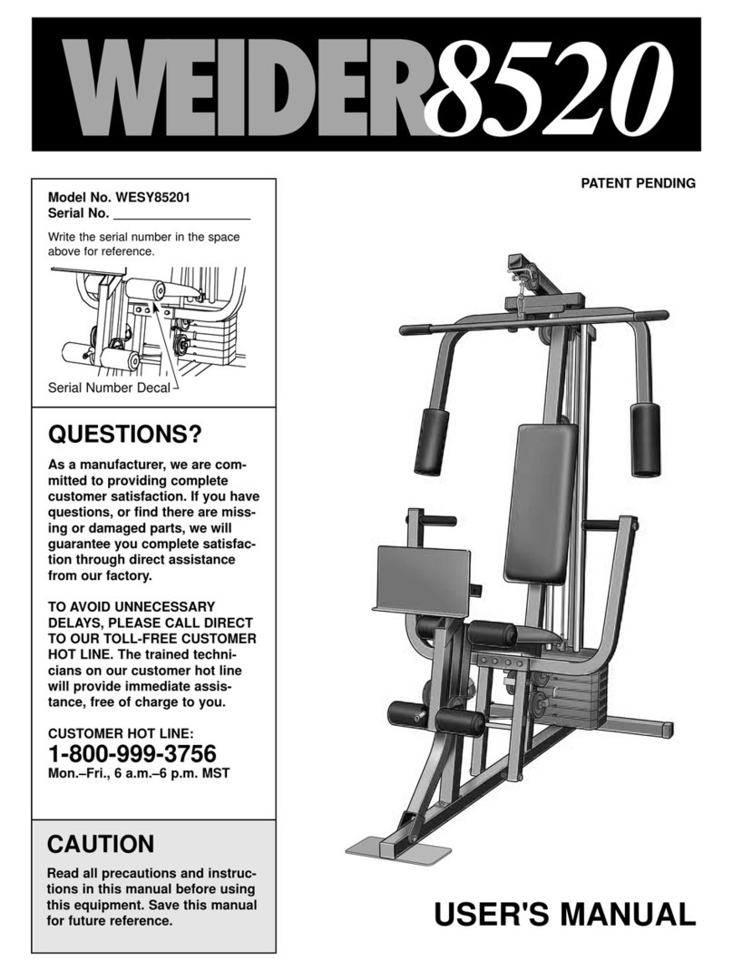 Weider WESY85201 user manual