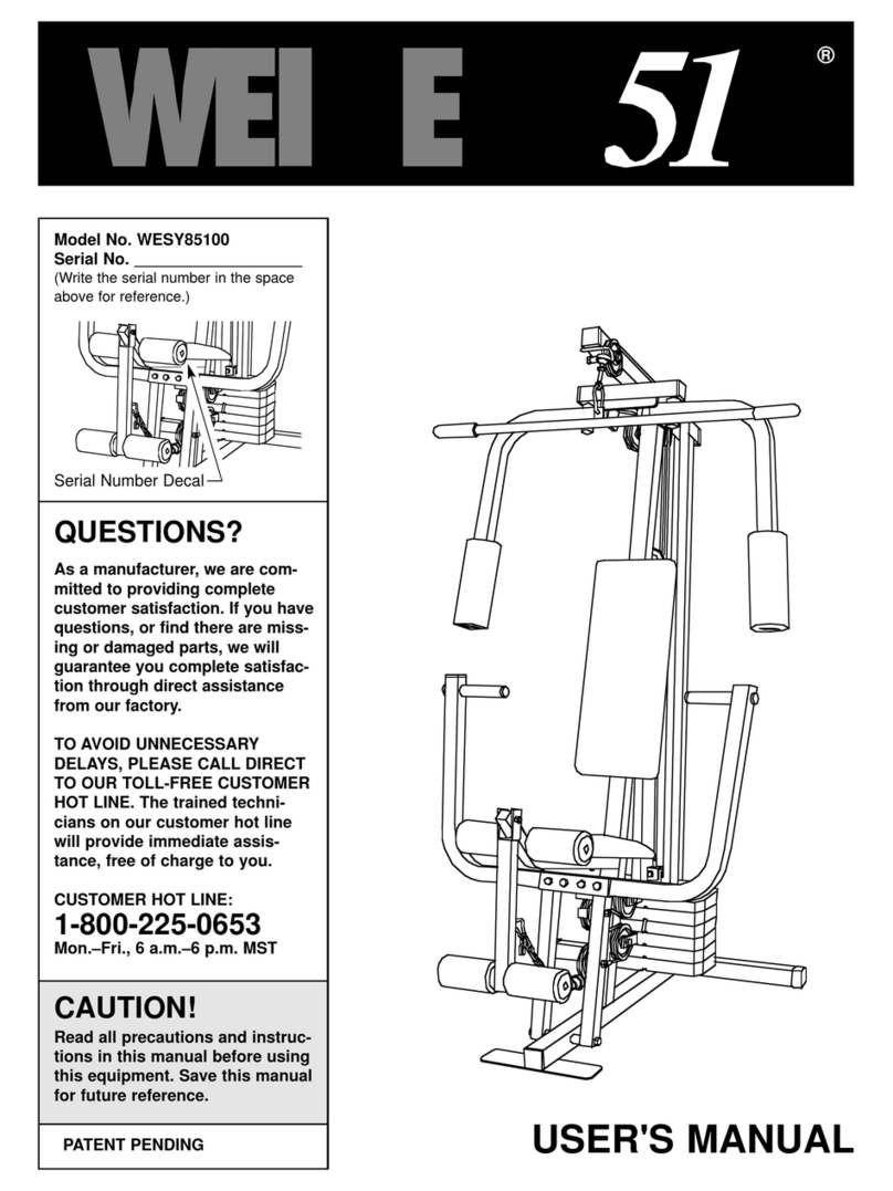 Weider WESY85100 User manual Weider WESY85100 User manual