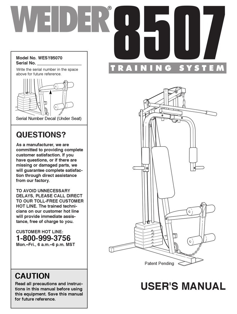 Weider WESY85070 User manual