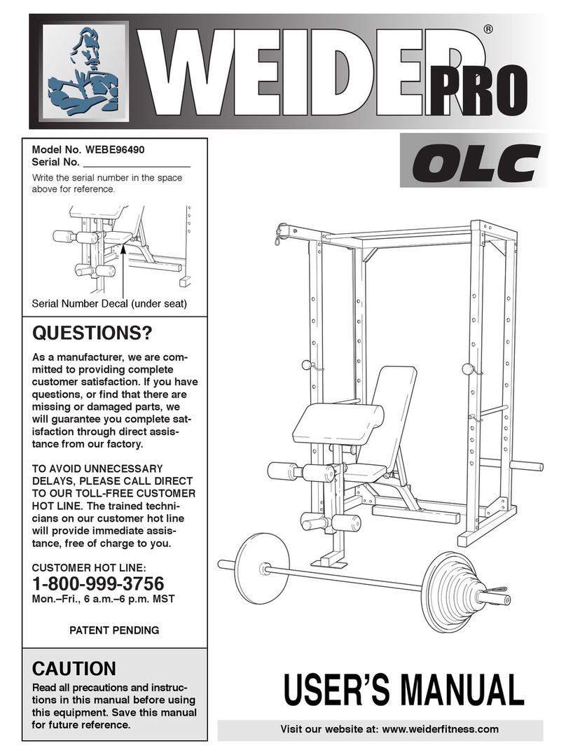 Weider WEBE96490 User manual