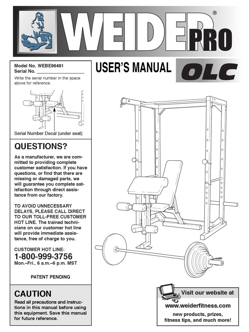 Weider WEBE96491 User manual