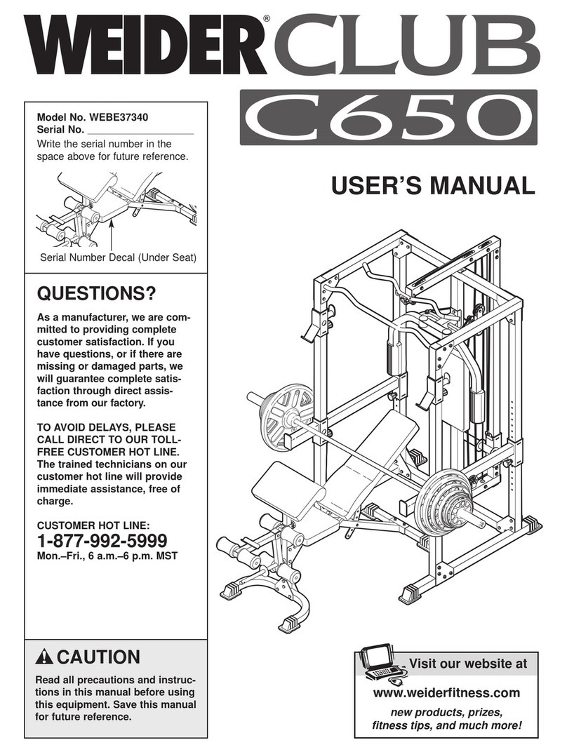 Weider WEBE37340 User manual