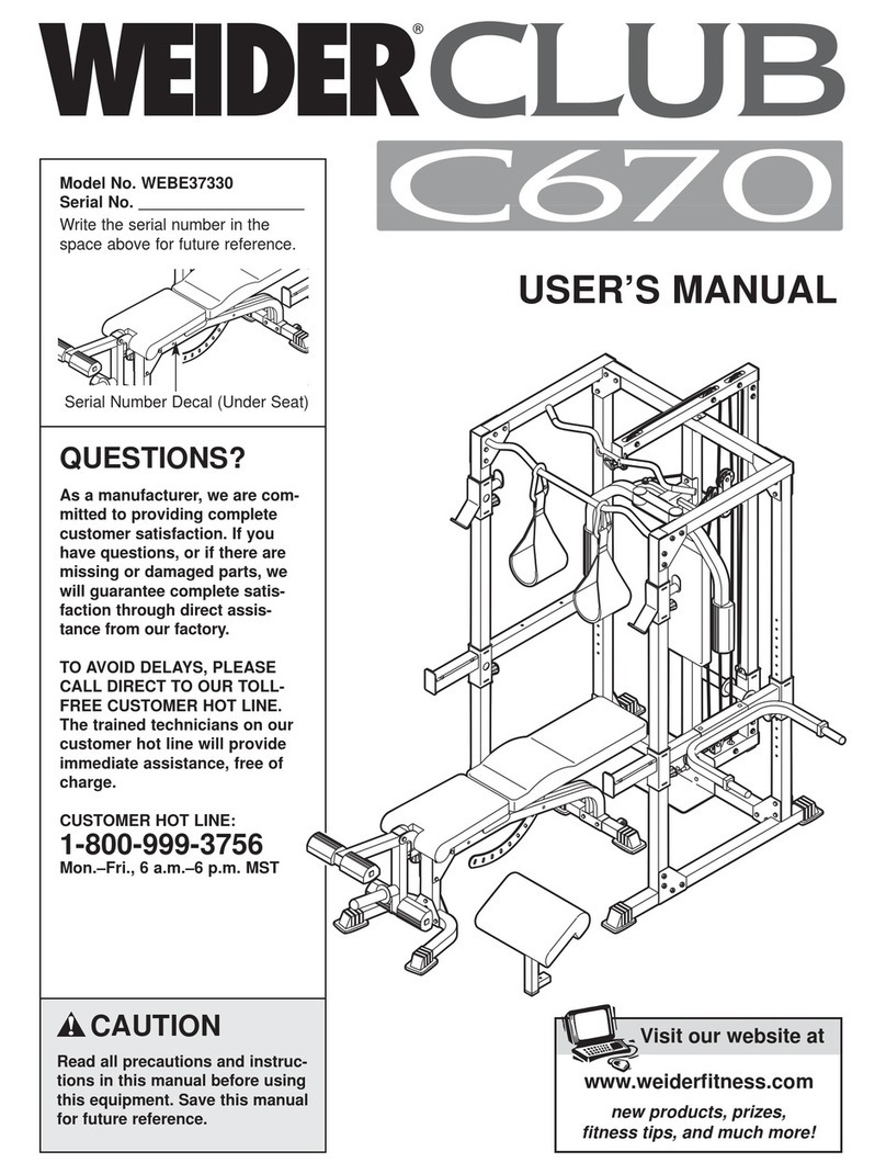 Weider WEBE37330 User manual