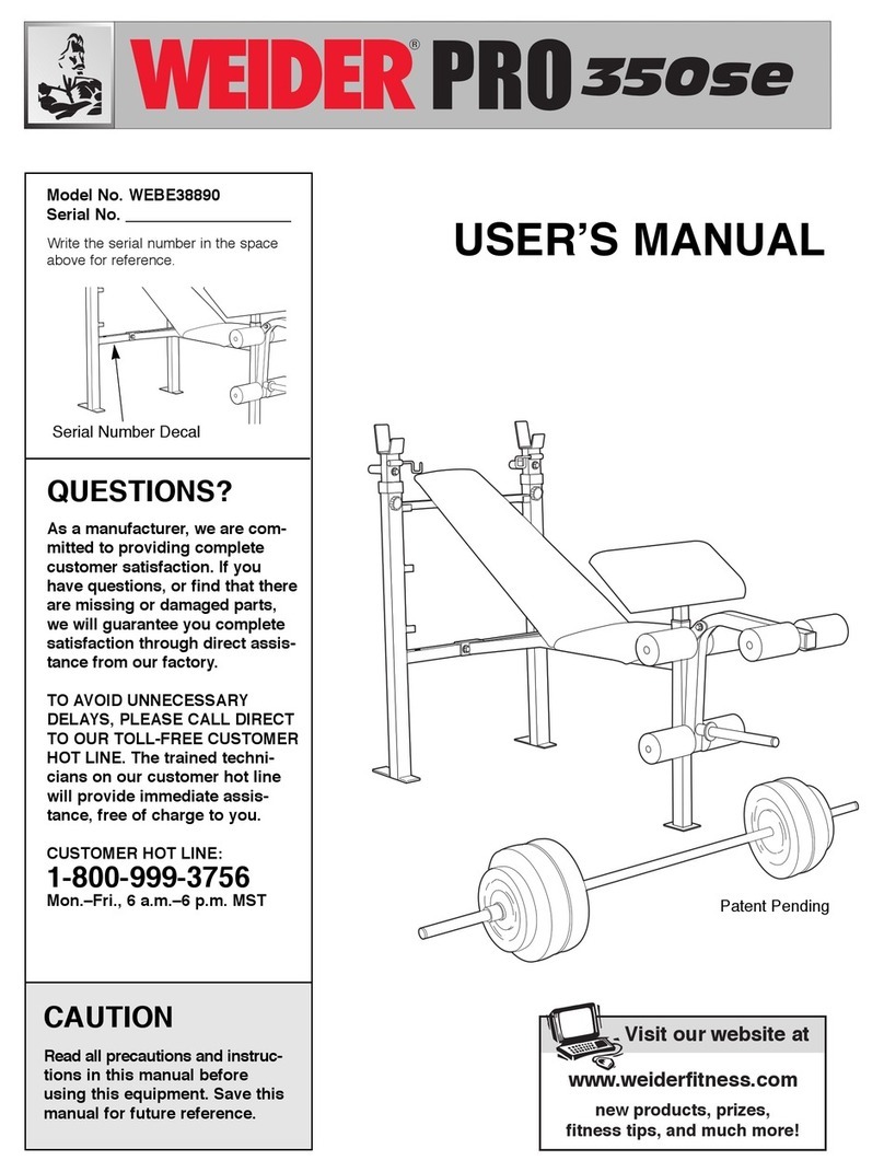 Weider Pro 350se User manual