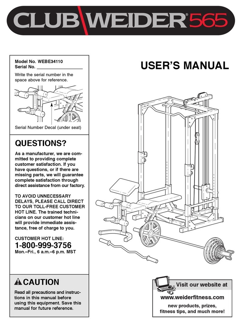 Club Weider WEBE34110 user manual