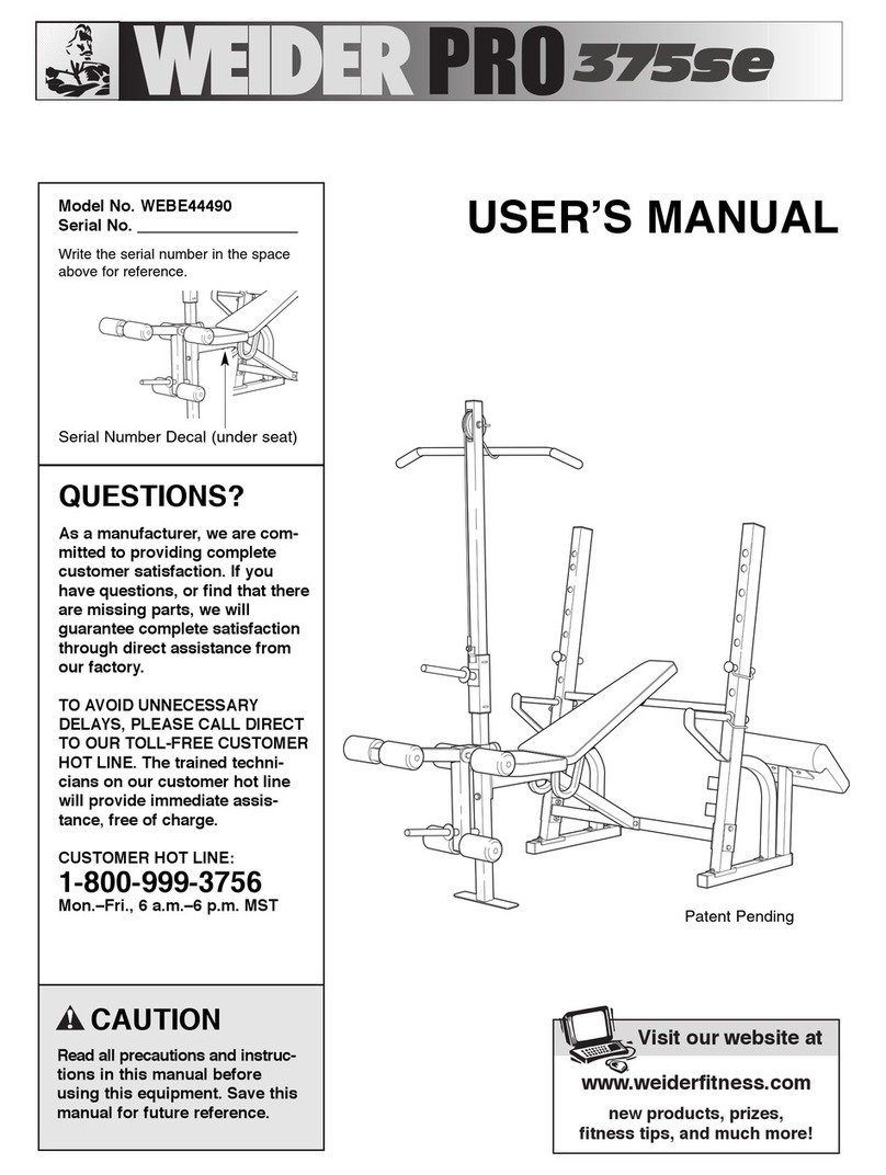 Weider WEBE44490 user manual