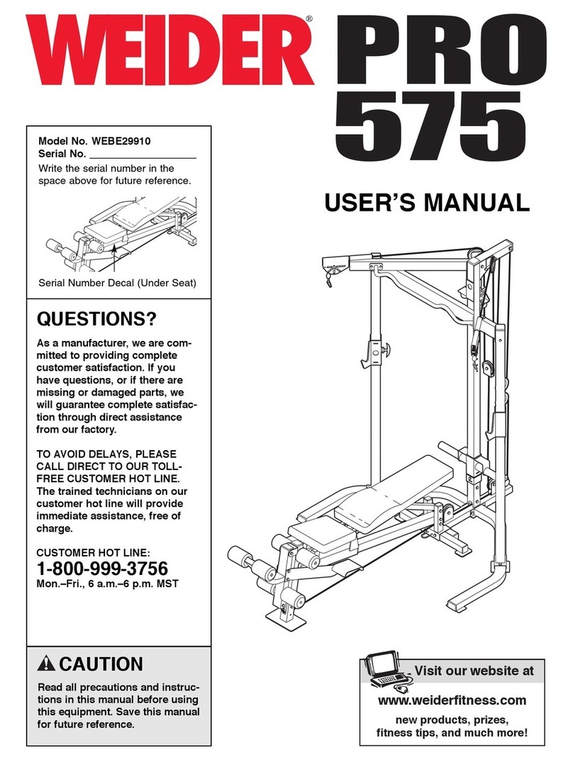Weider WEBE29910 User manual