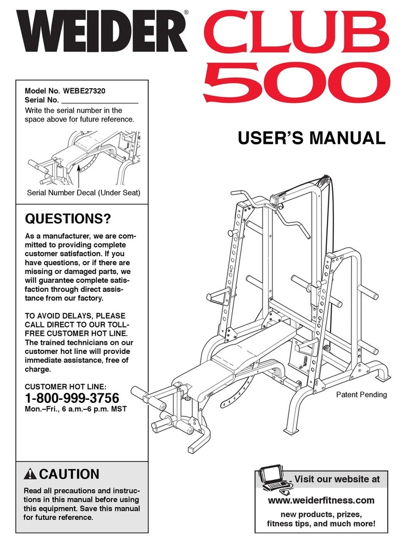 Weider WEBE27320 user manual