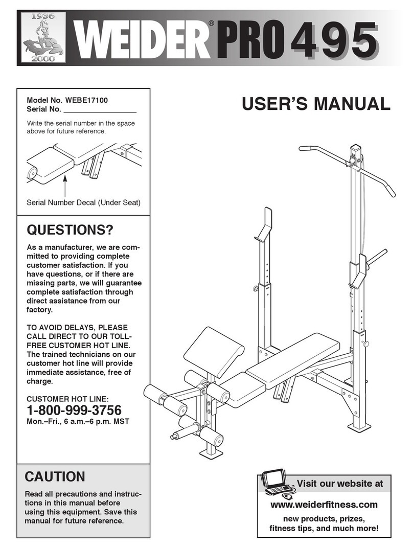Weider Pro 495 User manual