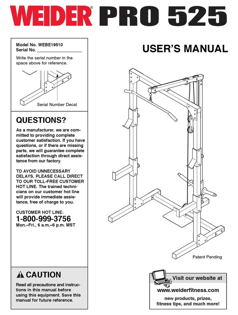Weider Pro 525 User manual