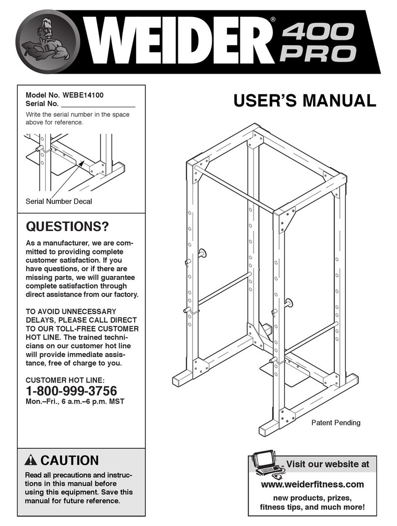 Weider Pro 400 User manual