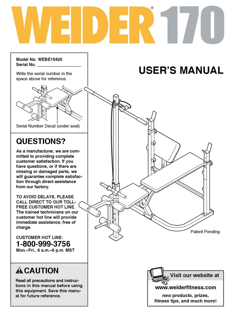 Weider WEBE15420 User manual Weider WEBE15420 User manual