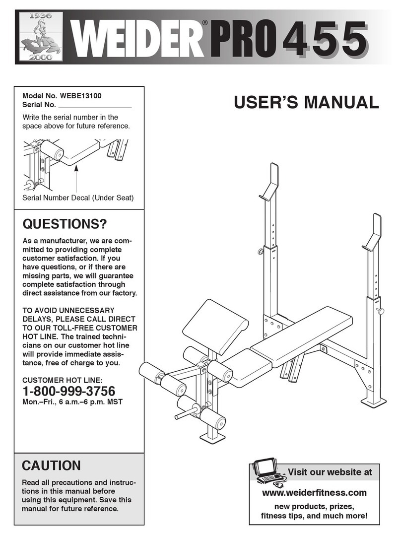 Weider WEBE13100 User manual