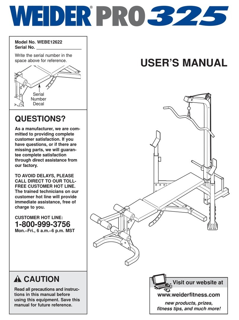 Weider WEBE12622 User manual