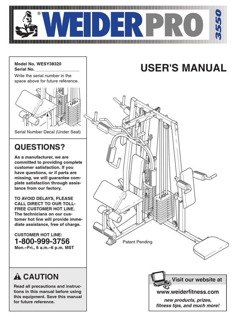 Weider WESY38320 user manual