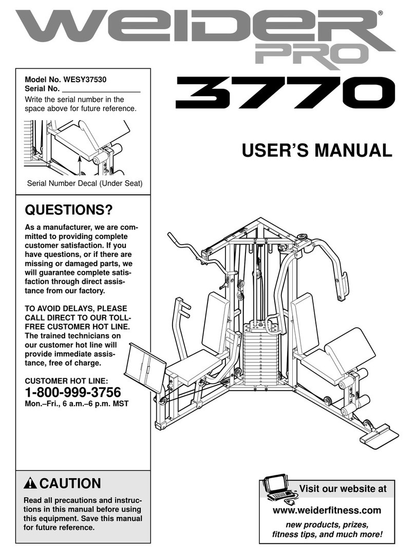 Weider WESY37530 User manual