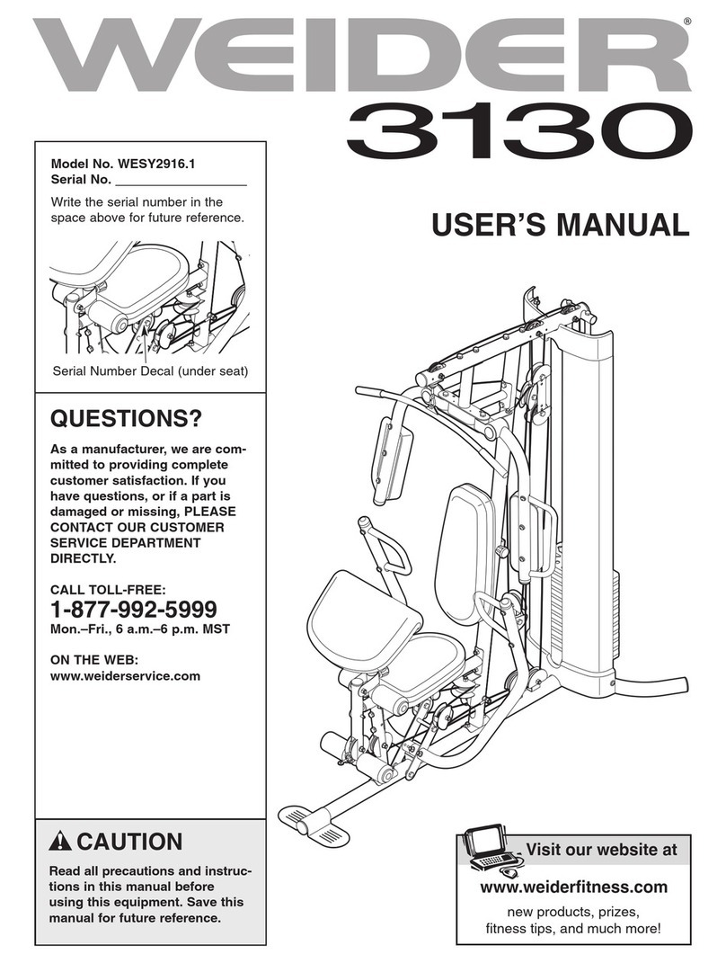 Weider WESY2916.1 User manual Weider WESY2916.1 User manual