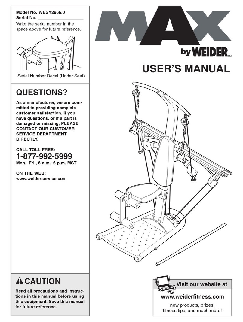Weider WESY2966.0 User manual