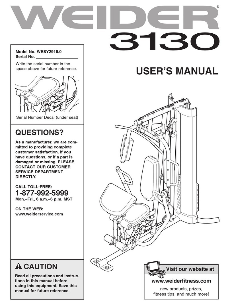 Weider WESY2916.0 User manual
