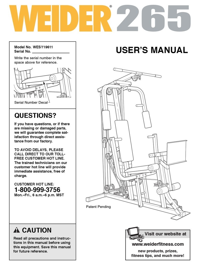 Weider WESY19611 User manual