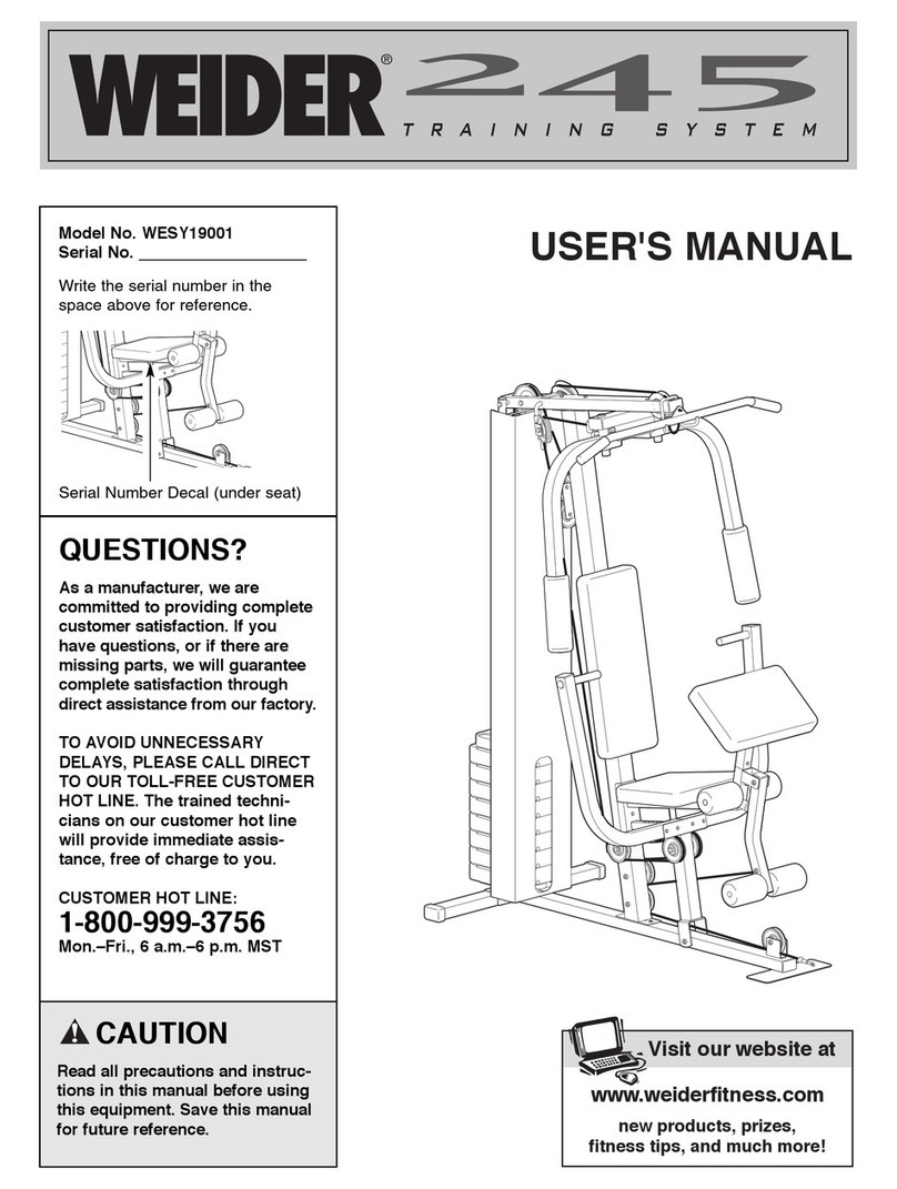Weider WESY19001 User manual