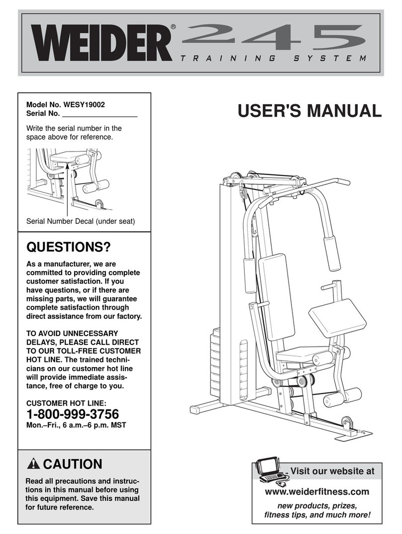 Weider WESY19002 user manual