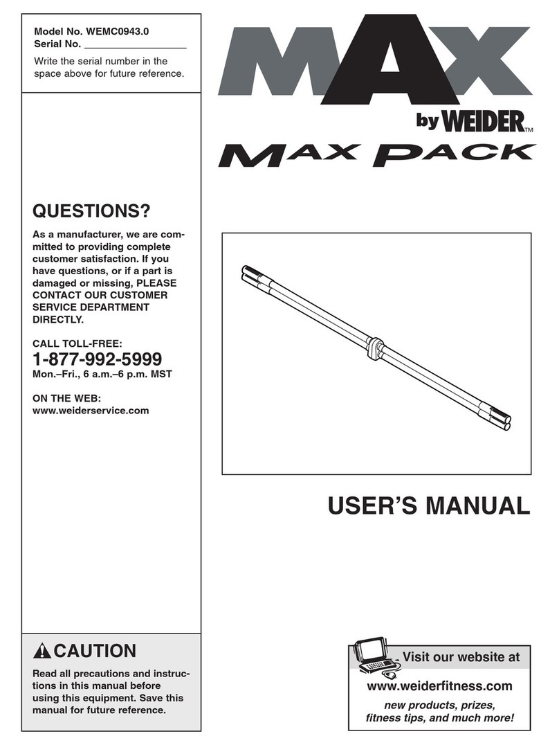 Weider WEMC0943.0 User manual