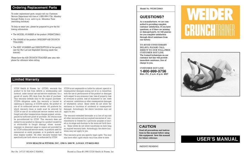Weider CRUNCH Trainer user manual