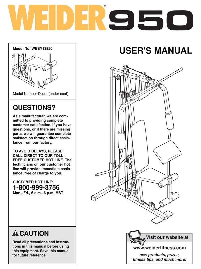 Weider WESY13820 user manual