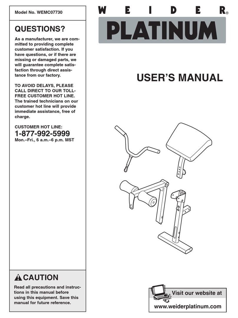 Weider WEMC07730 User manual