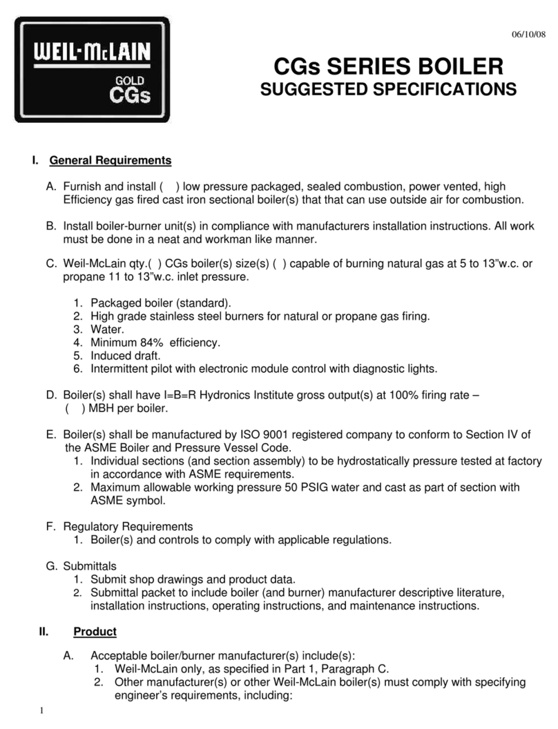 Weil-McLain CGs SERIES Specification sheet Weil-McLain CGs SERIES Specification sheet