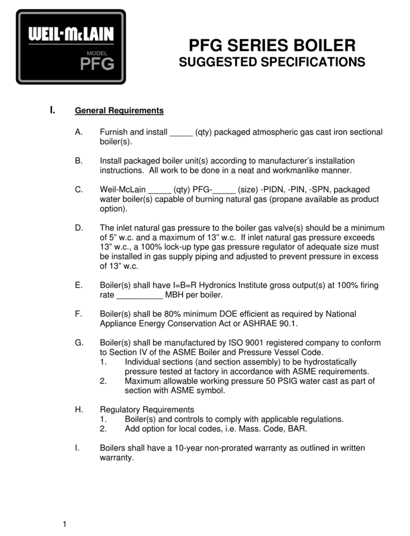 Weil-McLain PFG SERIES Specification sheet Weil-McLain PFG SERIES Specification sheet