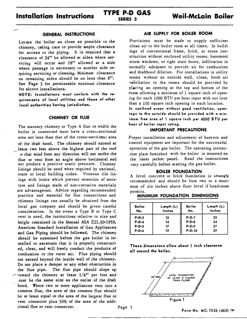 Weil-McLain PD Gas Series 3 installation instructions