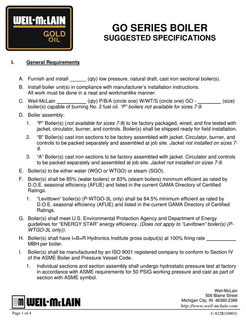 Weil-McLain P-SGO Specification sheet