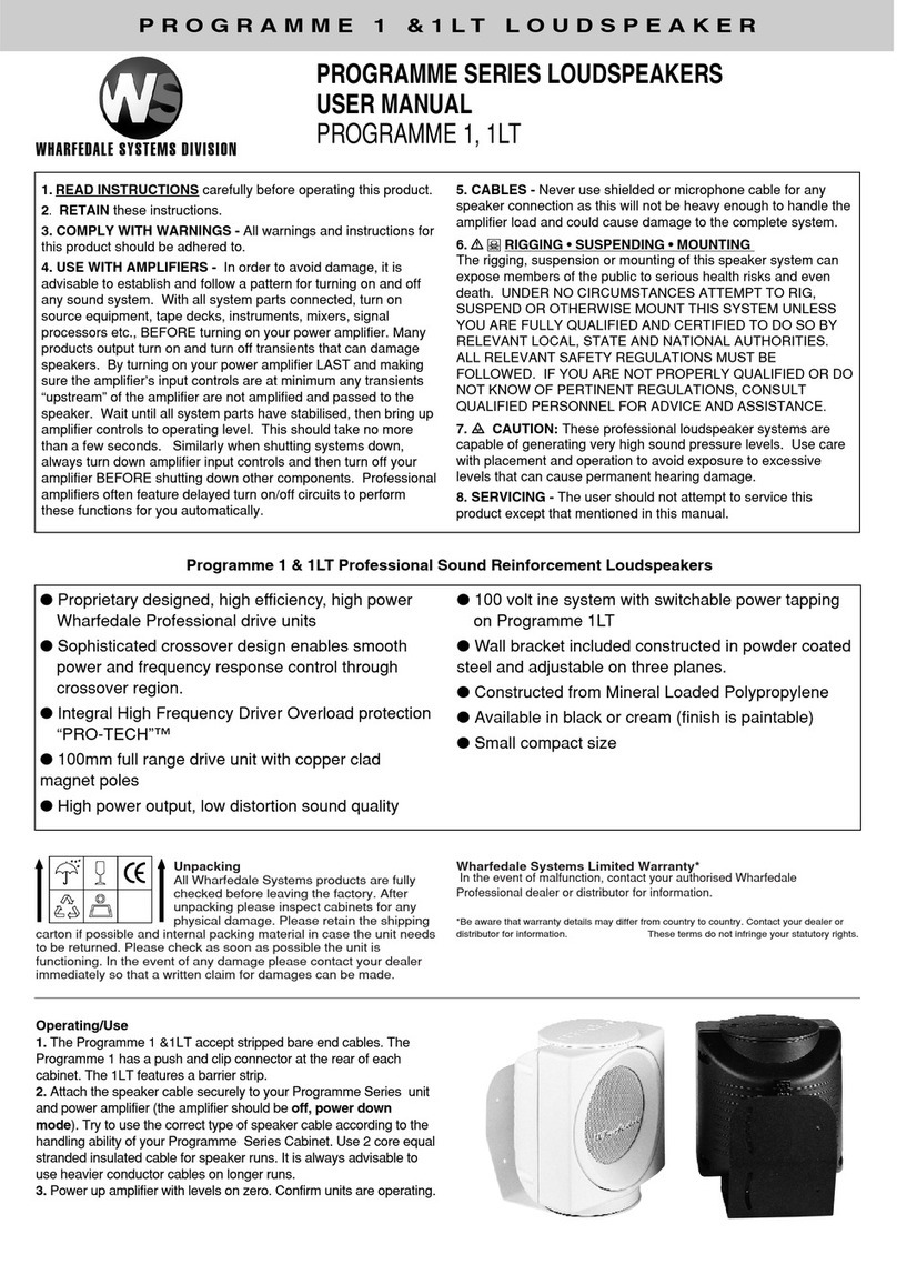 Wharfedale Pro Programme 1LT User manual