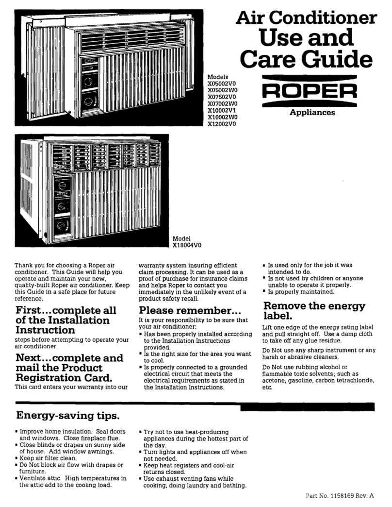 Roper X05002V0 User manual