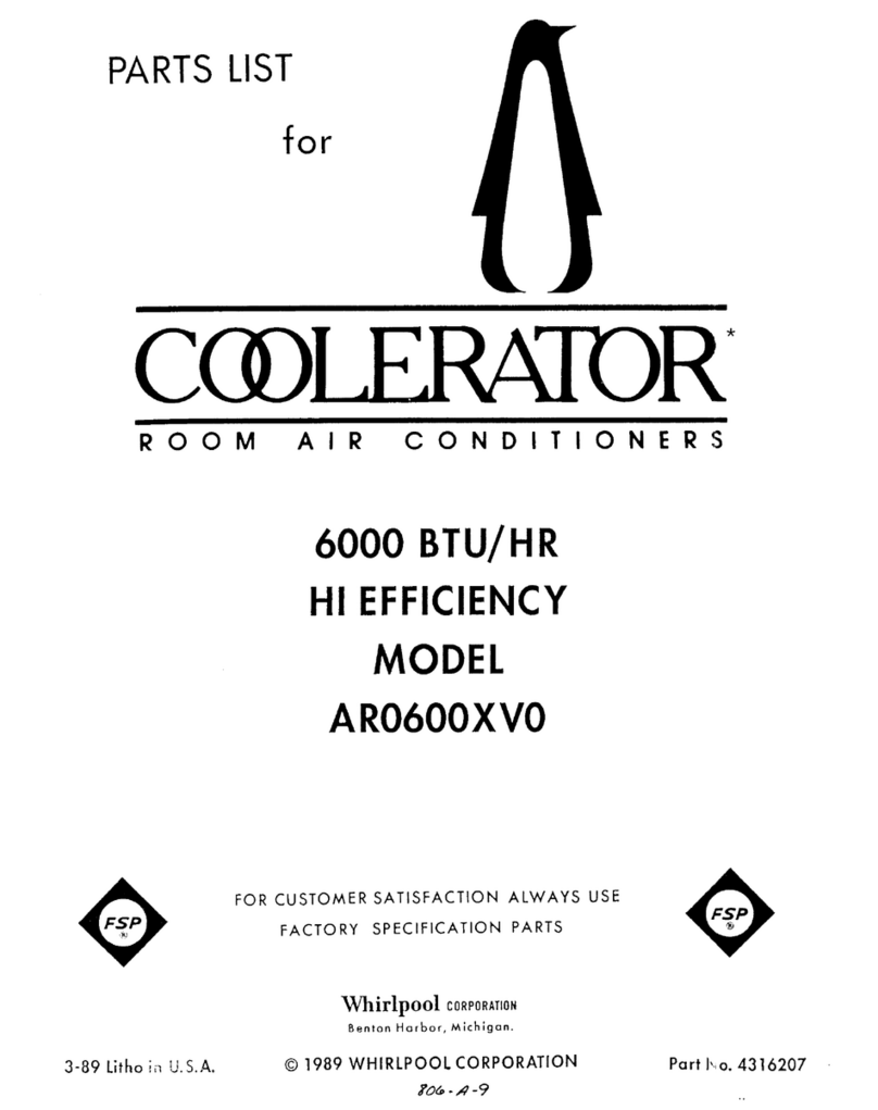 Whirlpool COOLERATOR AR0600XV0 User manual