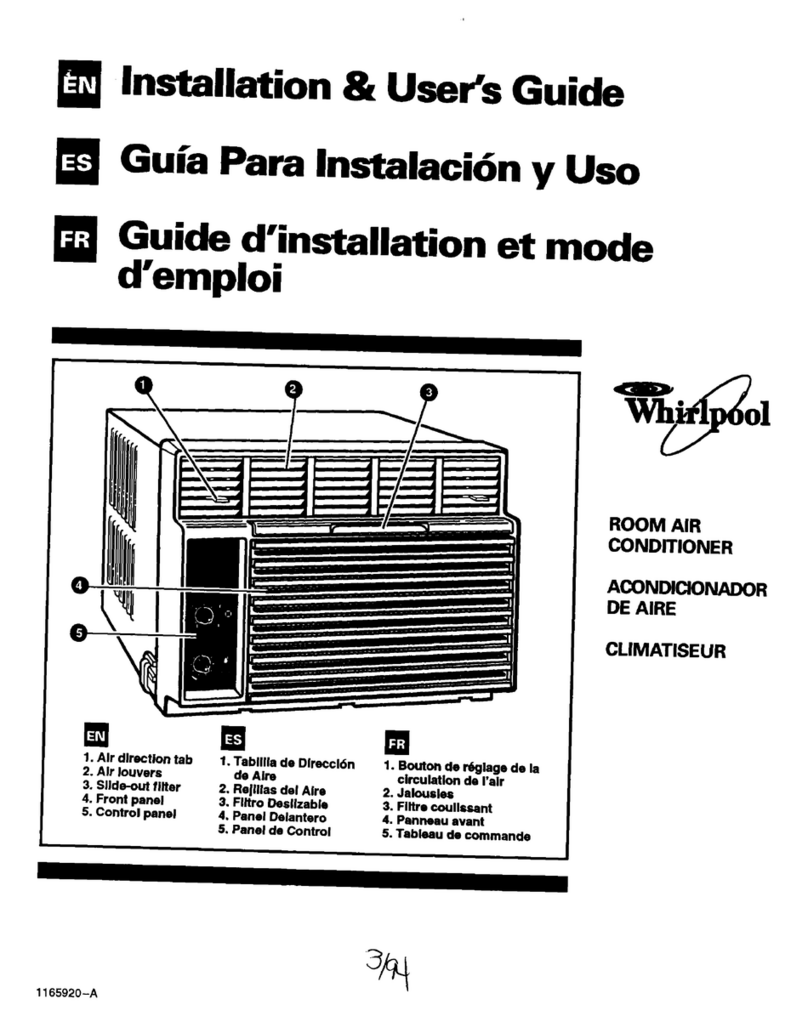 Whirlpool ACM184XA0 User manual