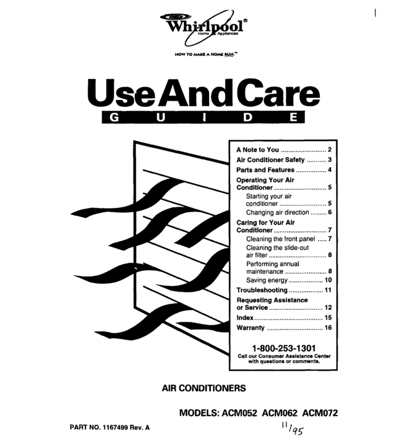 Whirlpool ACM062 Use and care guide