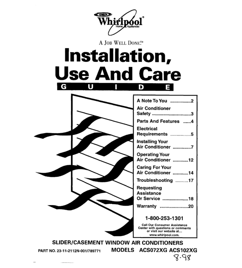 Whirlpool ACS072XG User manual