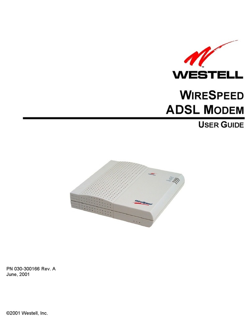 Westell Technologies WireSpeed ADSL Modem 030-300166A iii User manual