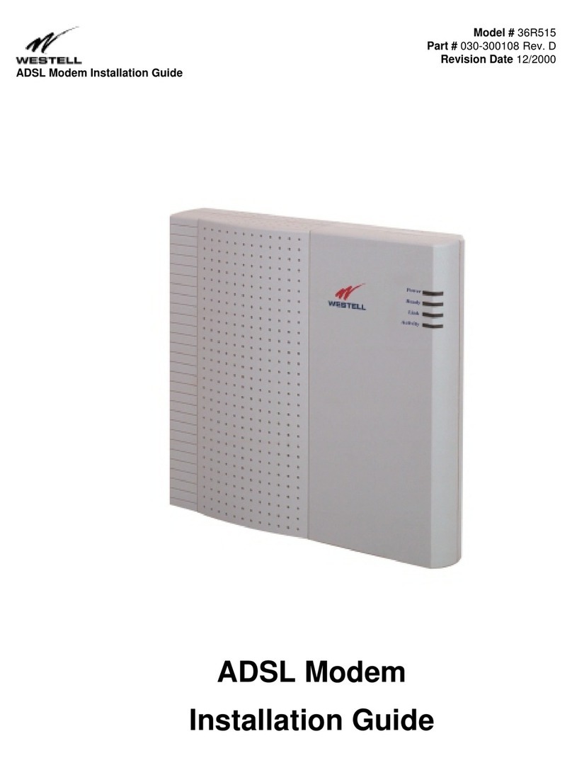 Westell Technologies ADSL Modem 36R515 installation guide Westell Technologies ADSL Modem 36R515 installation guide
